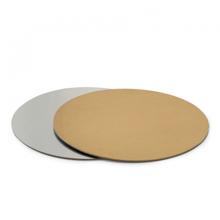 Platouri Tort - Set 100 Platouri Tort Rotunde 2 Fete, Auriu/Argintiu, Ø32xH0.1 cm