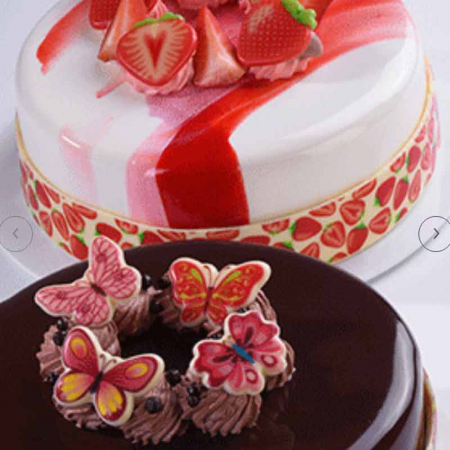 Decoratiuni Comestibile, Decor Tort - Set 12 Folii Transfer Ciocolata Capsuni 30 x 40 cm