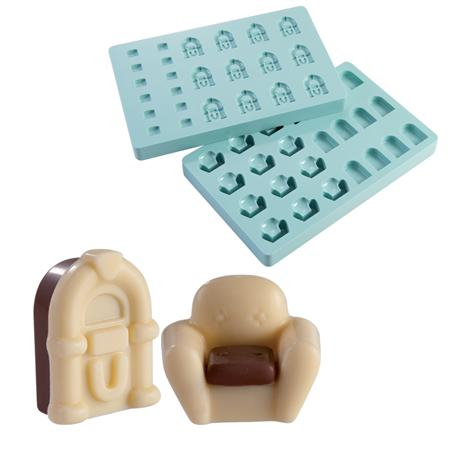 Matrite Praline 3D - Set 2 Matrite Praline Vintage - Cutie Muzicala si Fotoliu