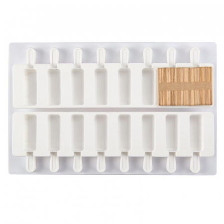 Matrite, Forme Inghetata, Gelaterie - Set 2 Matrite Silicon Brick Mini Inghetata pe bat 35 ml, 16 cavitati