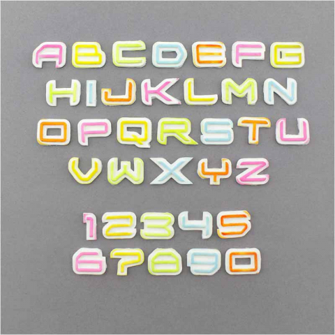Set 2 Mulaje Silicon Alfabet + Cifre Stil Science Fiction H 1.7 cm [3]