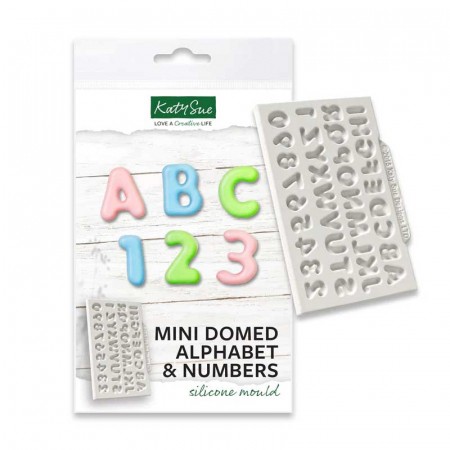 Ustensile Decorare Tort - Set 2 Mulaje Silicon Alfabet si Cifre Mignon, Stil Bombat, 1.2 x 1.5 cm