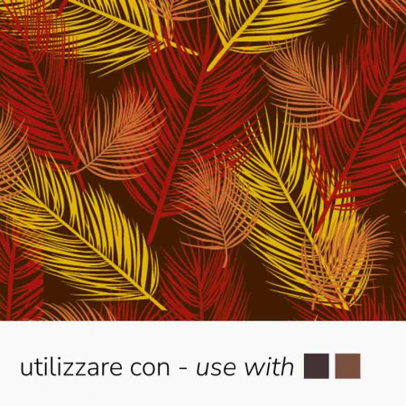 Decoratiuni Comestibile, Decor Tort - Set 30 Folii Transfer Decor Ciocolata Galben, Rosu si Portocaliu Frunze, 34 x 26.5 cm