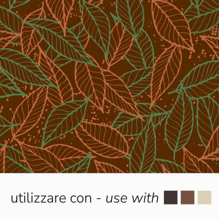 Decoratiuni Comestibile, Decor Tort - Set 30 Folii Transfer Decor Ciocolata Portocaliu si Verde Frunze, 34 x 26.5 cm