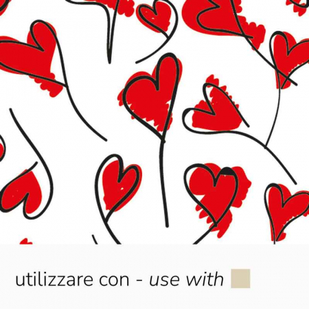 Decoratiuni Comestibile, Decor Tort - Set 30 Folii Transfer Decor Ciocolata Rosu si Negru Inimioare, 34 x 26.5 cm