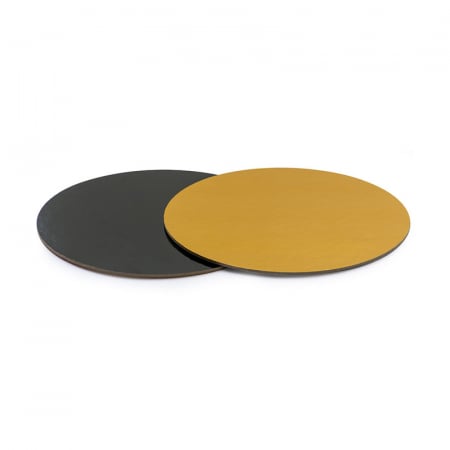 Platouri Tort - Set 50 Platouri Tort Rotunde 2 Fete Negru/Auriu, Ø30xH0.3 cm