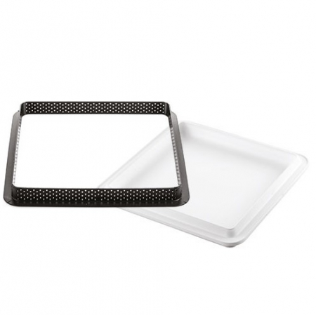 Forme de Silicon Cofetarie - Set Tarte 20 x 20 cm, 1 Rama Microforata + Forma Silicon