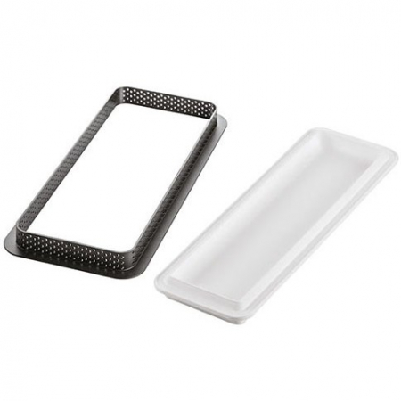 Forme de Silicon Cofetarie - Set Tarte 26.5 x 10.5 cm, 1 Rama Microforata + Forma Silicon
