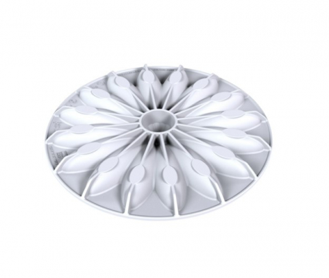 Forme de Silicon Cofetarie - Set Tarte 3D Bloom Flower Ø17.3 x H 2 cm + Rama Microforata Ø 18 x H 2.2 cm