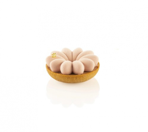 Forme de Silicon Cofetarie - Set Tarte 3D Bloom Mini Flower Ø7.65 x H 1.7 cm + Rama Microforata Ø 8 x H 2 cm