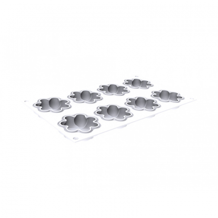 Set Tarte Blossom Ø 7 x H 2 cm, 8 Rame Microforate + Forma Silicon 8 cavitati [3]