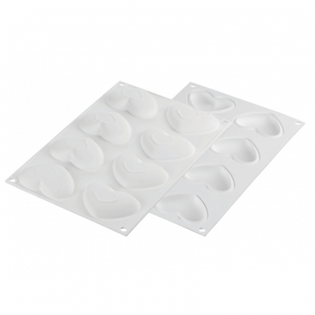 Set Tarte Inima 8 x 7 x H 2 cm, 6 Rame Microforate + Forma Silicon 8 cavitati 30 ml [4]