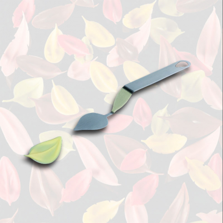 Ciocolaterie - Matrite, Ustensile - Spatula Inox Decor Ciocolata - Frunza model A, 4x3 cm