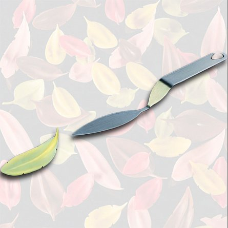 Ciocolaterie - Matrite, Ustensile - Spatula Inox Decor Ciocolata - Pene / Fulgi, 8x2.3 cm