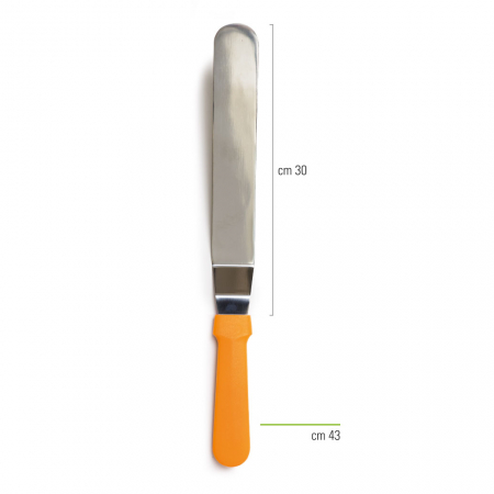 Ustensile Decorare Tort - Spatula Nivelare Unghiulara din Inox, Lama L 30 x 4.3 cm