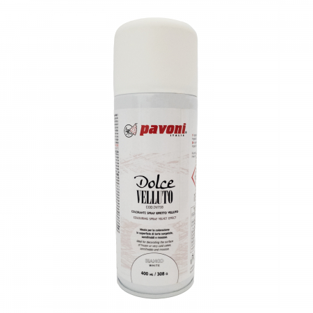 Coloranti Alimentari - SPRAY VELVET - Colorant Alimentar Alb fara E171, 400 ml