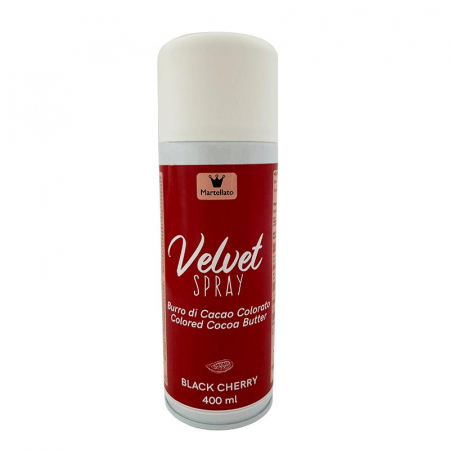Coloranti Spray Catifea - SPRAY VELVET - Colorant Alimentar Cirese Negre fara E171, 400 ml