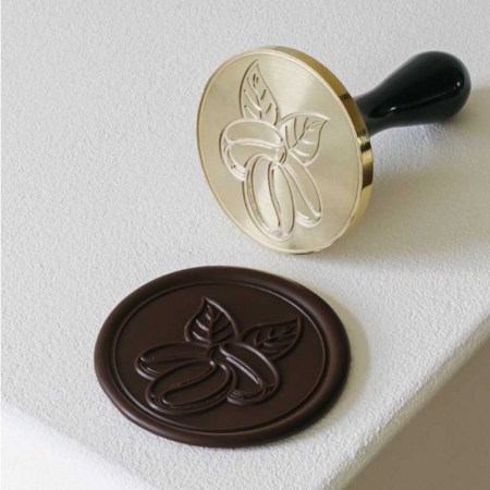 Ciocolaterie - Matrite, Ustensile - Stampila pentru Sigiliu Decoruri Ciocolata Model Cafea Ø 6 cm