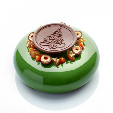 Ciocolaterie - Matrite, Ustensile - Stampila pentru Sigiliu Decoruri Ciocolata Model Craciun Ø 6 cm