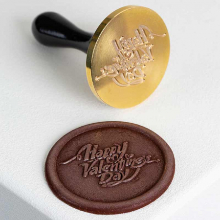 Ciocolaterie - Matrite, Ustensile - Stampila pentru Sigiliu Decoruri Ciocolata Model Valentine's Ø 3 cm