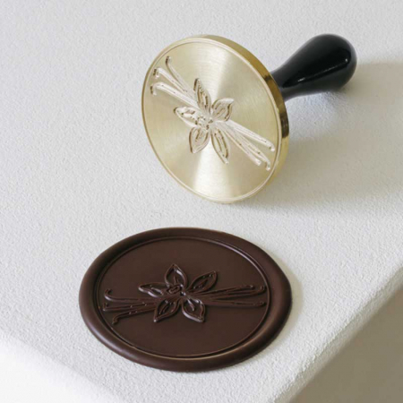 Ciocolaterie - Matrite, Ustensile - Stampila pentru Sigiliu Decoruri Ciocolata Model Vanilie Ø 6 cm