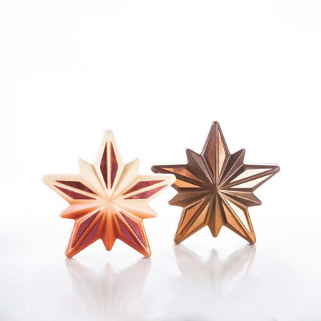 Matrite Decoruri, Figurine 3D Ciocolata - Stea Craciun Polaris 3D 17.2 x 16. 4 x H 7.5 cm, Set Matrite Plastic 2 Subiecte Ciocolata