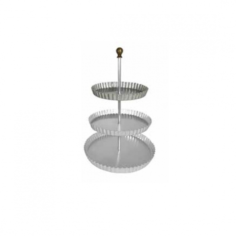 Ambalaje, Etichete, Suporturi - Suport Bufet, Candy Bar HAPPY HOUR, Ø 28-24-20 x H 46 cm, Aluminiu si Bronz