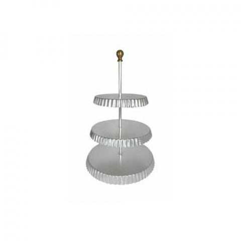 Ambalaje, Etichete, Suporturi - Suport Bufet, Candy Bar LA DOLCE VITA, Ø 28-24-20 x H 46 cm, Aluminiu si Bronz