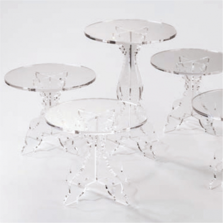 Suport Bufet Cristal Baroc, Plexiglas Transparent, Ø26xH21cm [2]