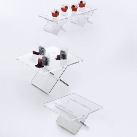 Suporturi Bufet, Candy Bar - Suport Bufet Plexiglas Transparent 25 x 25 x H 14 cm