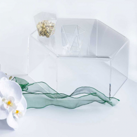 Suporturi Bufet, Candy Bar - Suport Bufet Plexiglas Transparent Hexagon Mosaic Ø 24 x H 12.5 cm