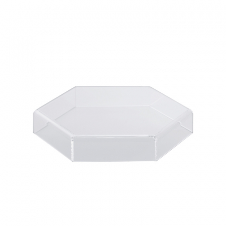 Ambalaje, Etichete, Suporturi - Suport Bufet Plexiglas Transparent Hexagon Mosaic Ø 24 x H 4.6 cm
