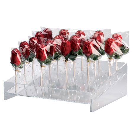 Suporturi Macarons, Cupcakes, LolliPops - Suport LolliPops/CakePops, 66 Produse, Plexiglas Transparent, 45 x 24 x H 14.5 cm