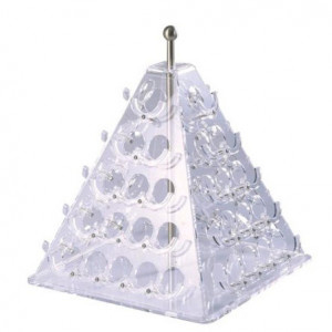 CakePops, LolliPops, PushUpPops - Suport Macarons Model Piramida, Plexiglas Transparent, 33 x 33 x H 45 cm