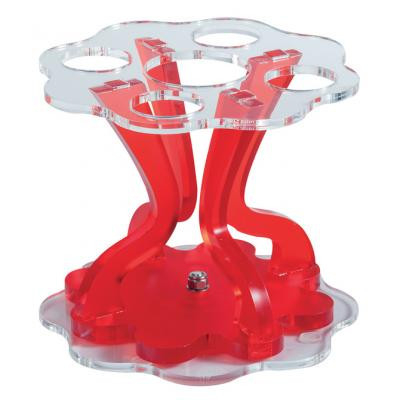 Cofetarie - Ustensile - Suport Rotativ Servire 4 Conuri Inghetata, Plexiglas Rosu, Ø15.5xH13cm