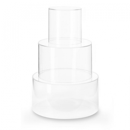 Suporturi Tort - Suport Tort Plexiglas 3 etaje Ø 16 - Ø 24 - Ø 30 x H 15 cm