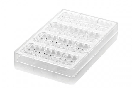 Ciocolaterie - Matrite, Ustensile - Tablete Ciocolata 15.6 x 6.1 x H 1.4 - Matrita Policarbonat Bubbles, 4 cavitati (CH011)