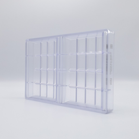 Ciocolaterie - Matrite, Ustensile - Tablete Ciocolata 16.5 x 11.3 x H 2.4 cm, Matrita Policarbonat Tableta 4 x 4, 2 cavitati, 460 gr