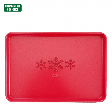 Forme, Tavi Coacere - Tava Dreptunghi Calebration Rosu 39.5 x 27 x H 2.4 cm, Metal Antiaderent