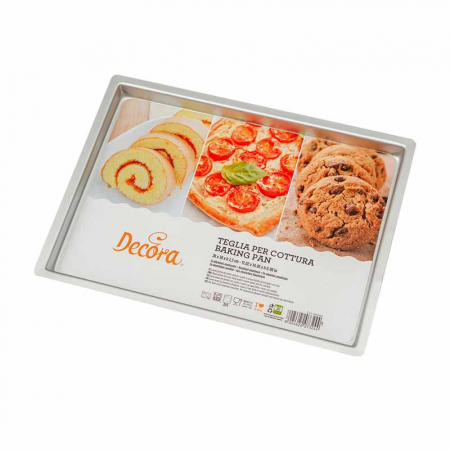 Forme, Tavi Coacere - Tava Dreptunghi Margini Drepte, 28x38xH2.5 cm, Aluminiu Anodizat