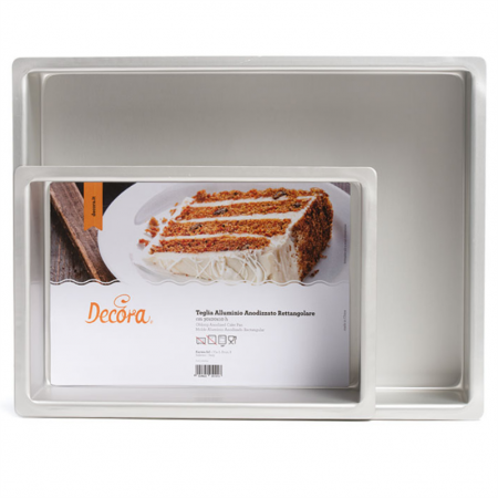 Forme, Tavi Coacere - Tava Dreptunghi Margini Drepte, 40 x 30 x H 7.5 cm, Aluminiu Anodizat