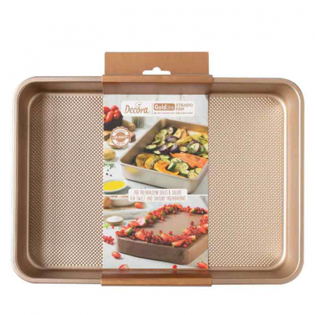 Forme, Tavi Coacere - Tava Dreptunghi Margini Drepte Roz Vintage 34.7 x 24.5 x H 5.5 cm, Aluminiu Antiaderent
