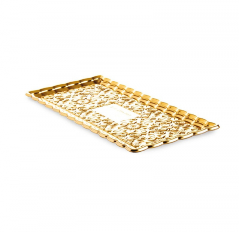 Accesorii Tort, Candy Bar, Bufet - Tava Dreptunghiulara Aurie Expunere 35 x 15 cm, Set 25 buc
