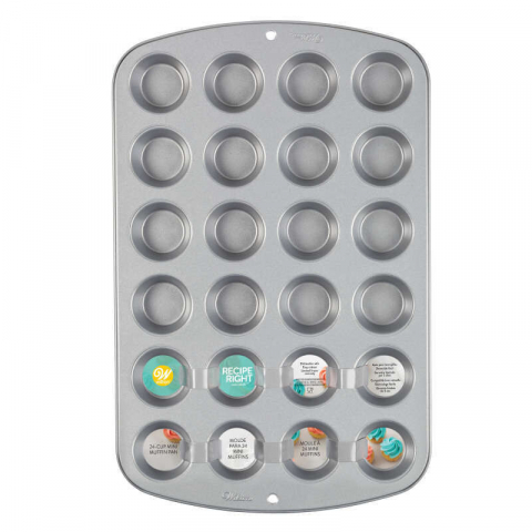 Cofetarie - Ustensile - Tava Minimuffins 24 Cavitati Ø 5 x H 3 cm, Aluminiu Antiaderent, 40x26xH3cm
