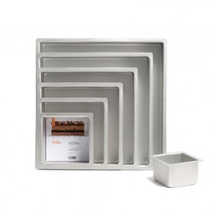 Forme, Tavi Coacere - Tava Patrata Margini Drepte, 25x25xH7.5cm, Aluminiu Anodizat