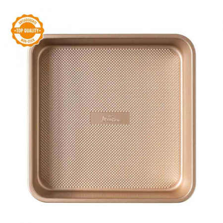 Forme, Tavi Coacere - Tava Patrata Margini Drepte Roz Vintage 24.5 x 24.5 x H 5.5 cm, Aluminiu Antiaderent