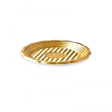 Accesorii Tort, Candy Bar, Bufet - Tava Rotunda Aurie Expunere Ø 15 x H 1 cm, 100 buc