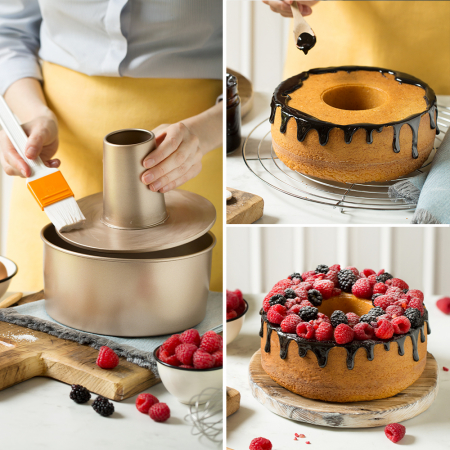 Tava Rotunda / Chiffon Cake Roz Vintage Ø 20.5 x H 10 cm, Aluminiu Antiaderent [4]