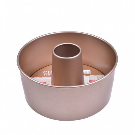 Cofetarie - Ustensile - Tava Rotunda / Chiffon Cake Roz Vintage Ø 20.5 x H 10 cm, Aluminiu Antiaderent