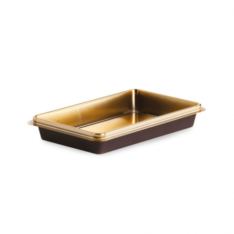 Accesorii Candy Bar, Bufet, Catering - Tava Tiramisu Aurie, 15.5 x 10 x H 2.3 cm, Set 50 buc